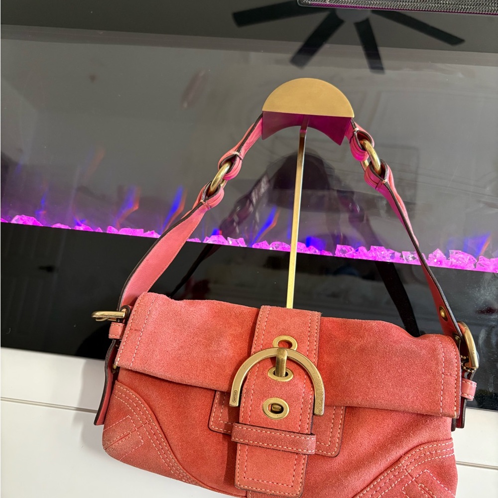 Vintage coach soho suede shoulder bag - Picture 2 of 14